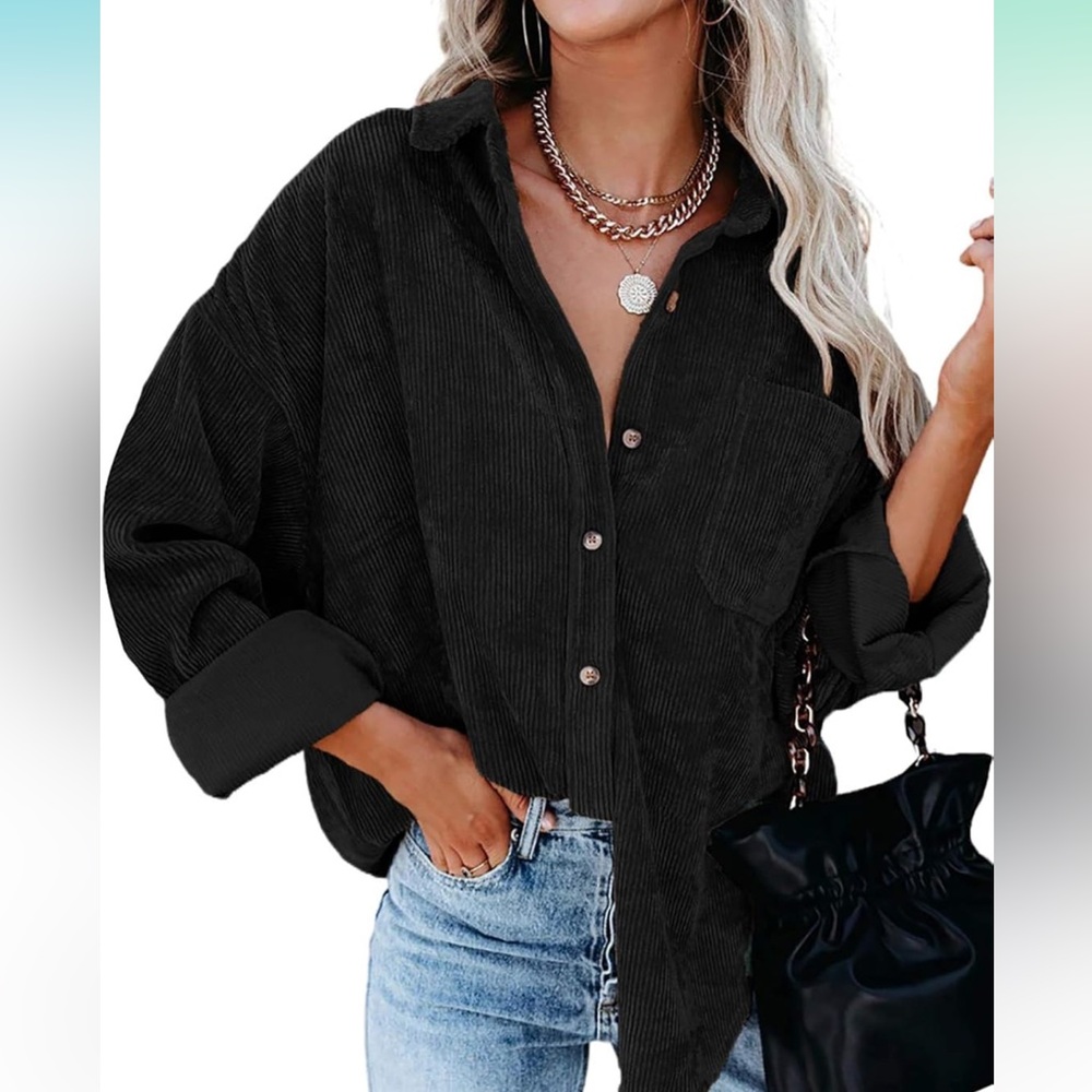 Black Corduroy flannel